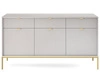Komoda z drzwiami i szufladami Amber Szary na złotych nogach