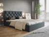 Łóżko tapicerowane z pojemnikiem i stelażem 120x200 Selva Ciemny szary