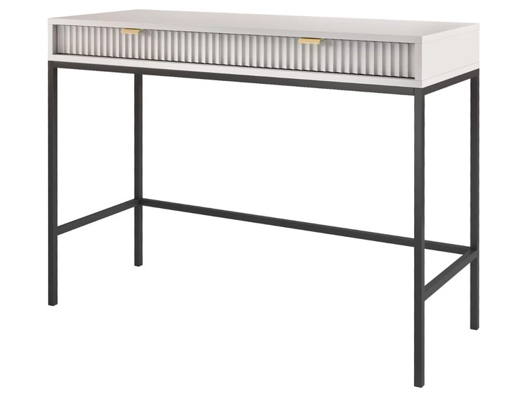 Toaletka z czarnymi metalowymi nogami Amber szara