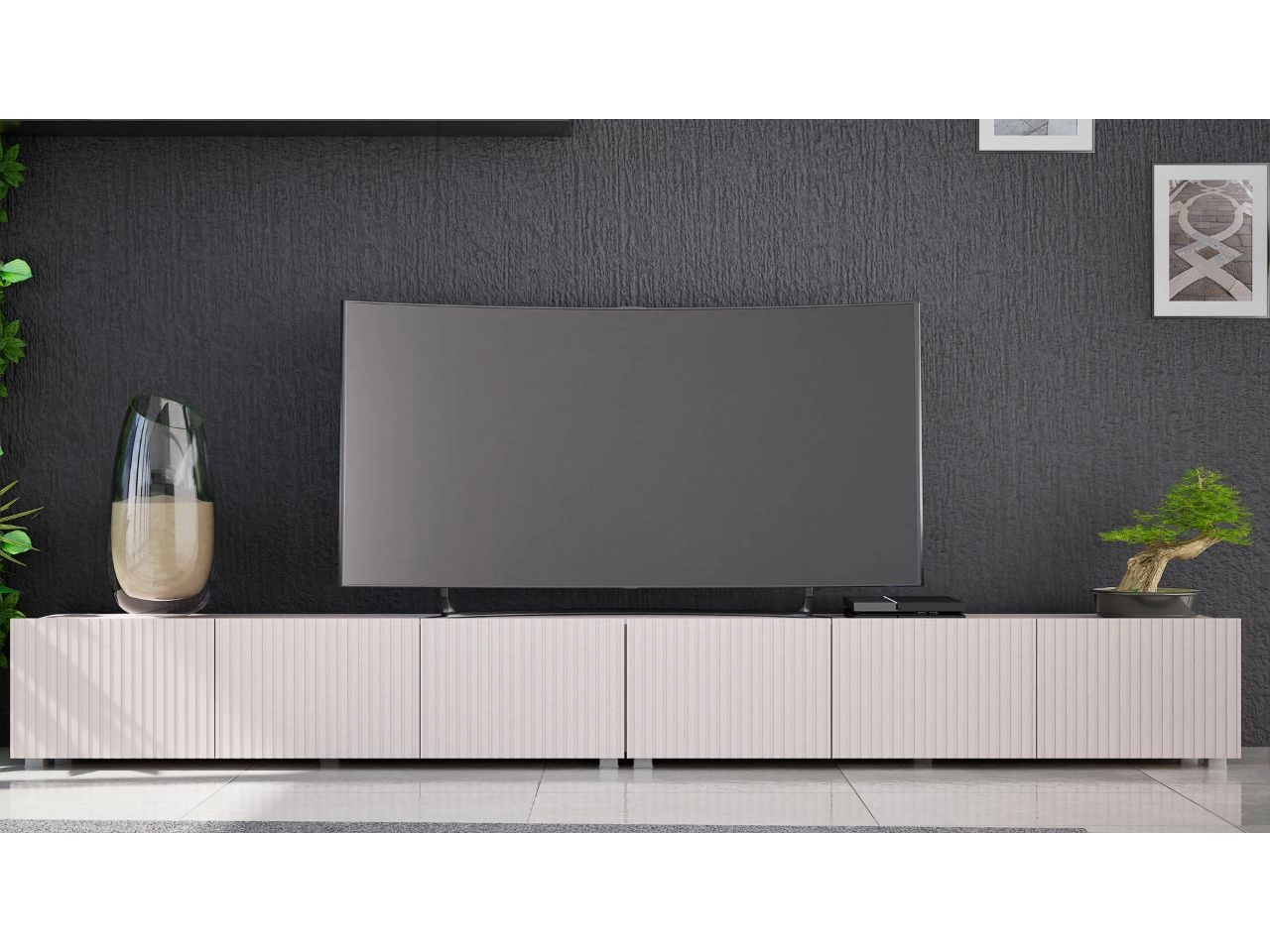 Zestaw szafkek pod telewizor z drzwiczkami 300 cm Kioto Kaszmir