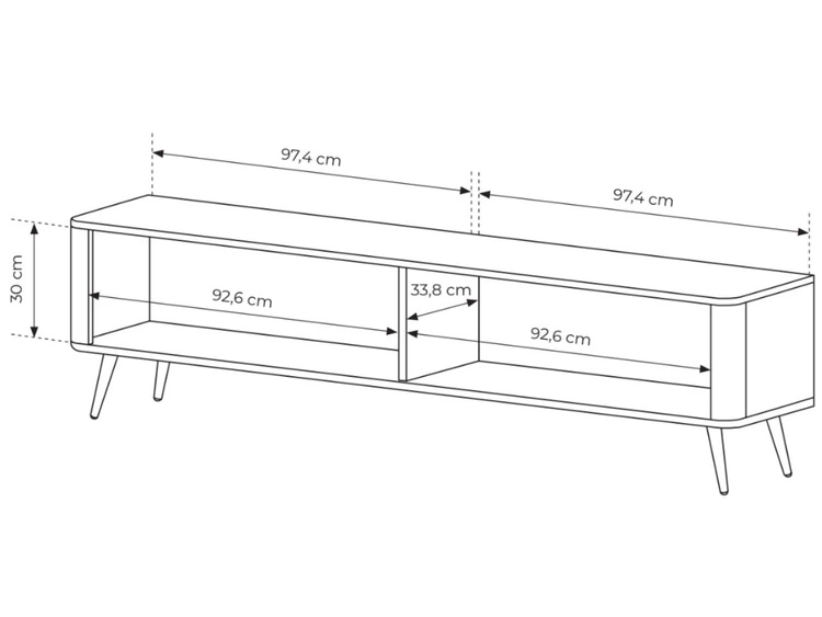 Szafka pod telewizor z drzwiczkami 200 cm Latina Biała