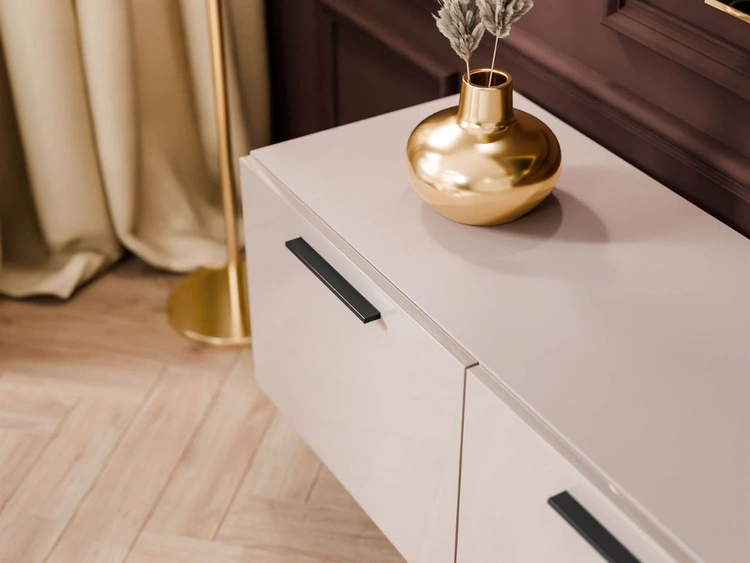 Szafka RTV wisząca pod telewizor z drzwiczkami i oświetleniem LED 200 cm Noaé Kaszmir