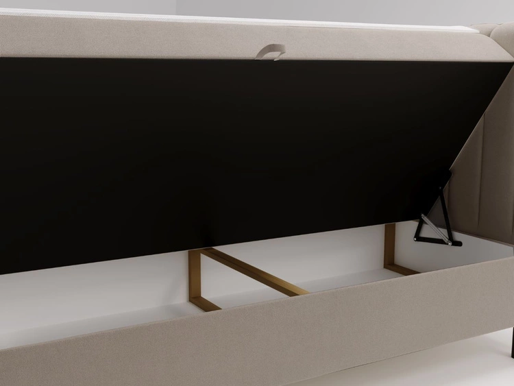 Łóżko kontynentalne z pojemnikiem na pościel 180x200 Primavera Beżowe