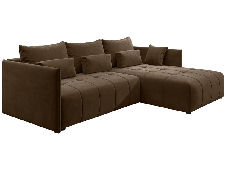 Narożnik L uniwersalny z funkcją spania i pojemnikiem Ardi Brązowy