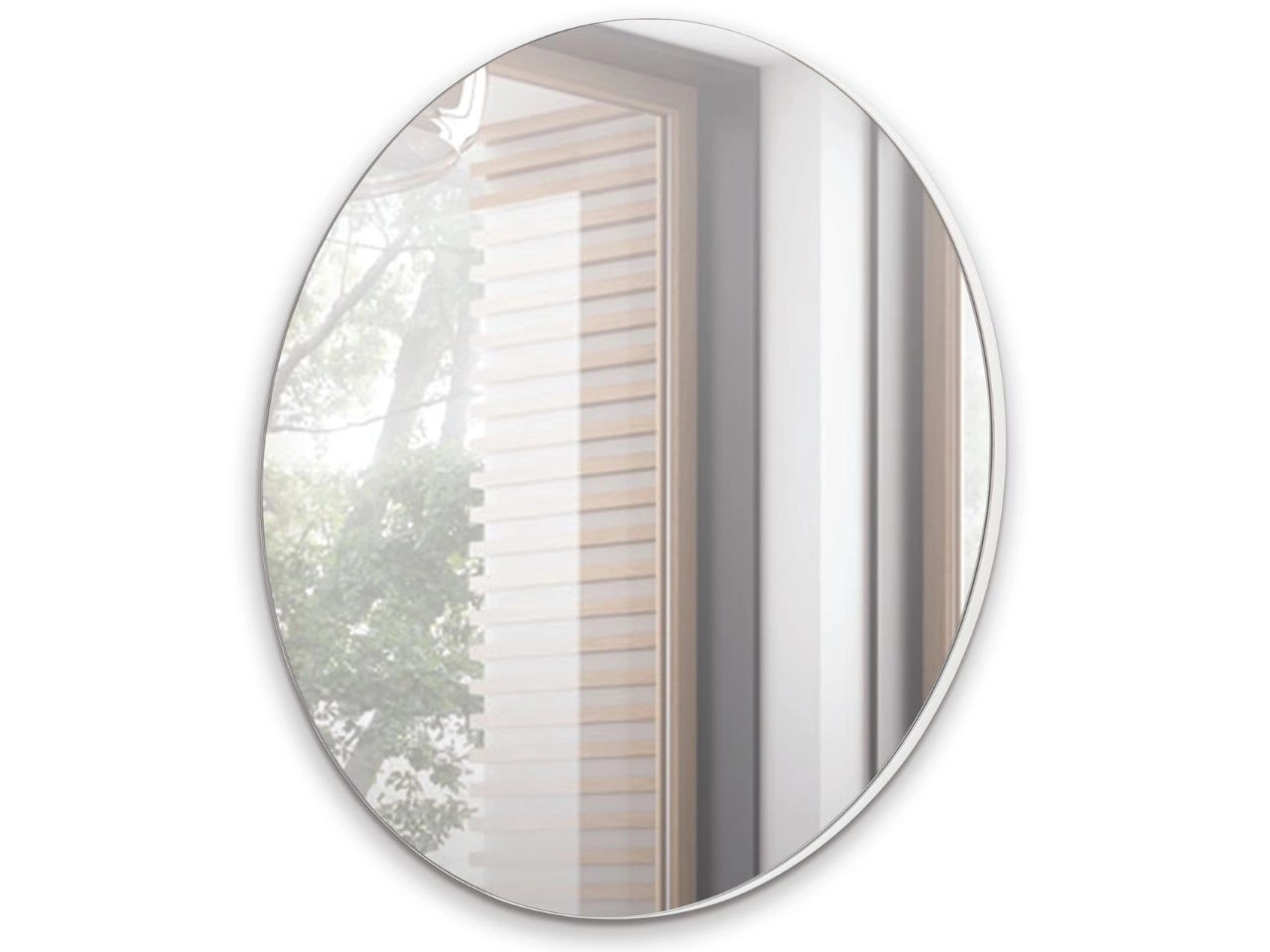 Lustro okrągłe wiszące Nusco z białą ramą