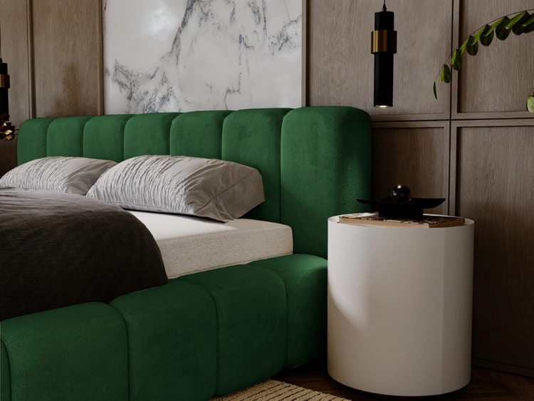 Łóżko tapicerowane z pojemnikiem na pościel 160x200 Ibiza Zielone