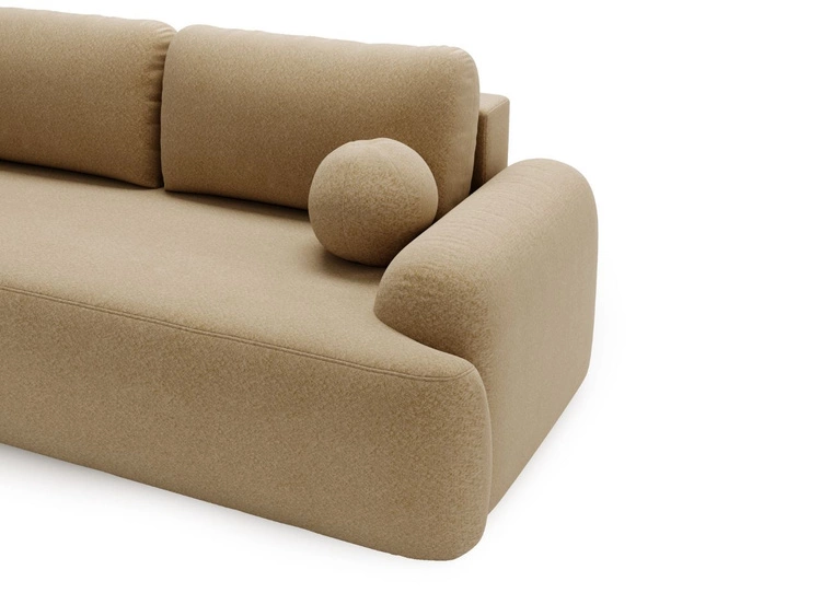 Kanapa z funkcją spania i pojemnikiem Aurio Jasnobrązowa