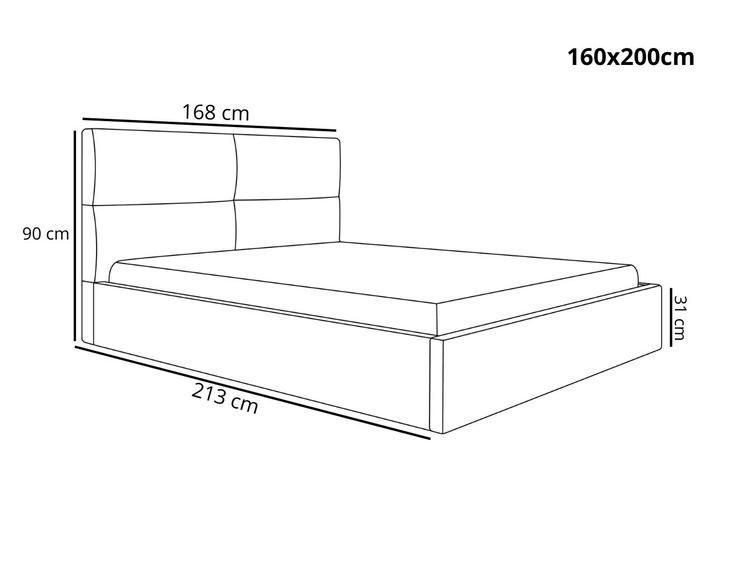 Łóżko tapicerowane z pojemnikiem i stelażem 160x200 Marad beżowe
