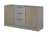 Komoda z drzwiami i szufladami 155 cm Macron Szara z lamelami 