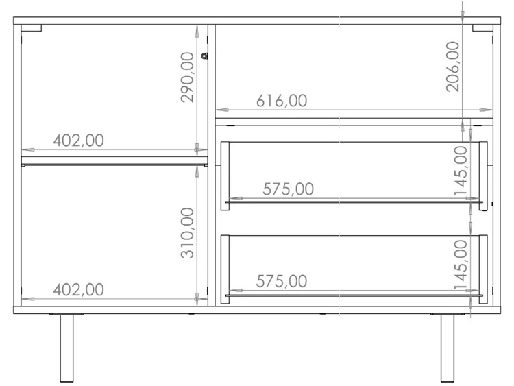 Komoda z drzwiami i szufladami Ankara Czarna