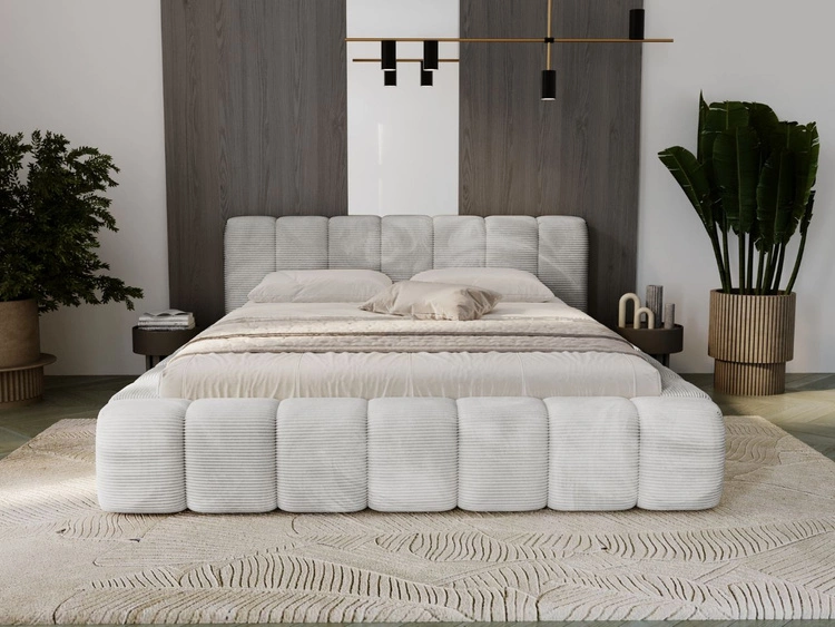 Łóżko tapicerowane z pojemnikiem na pościel 120x200 Ibiza Szare