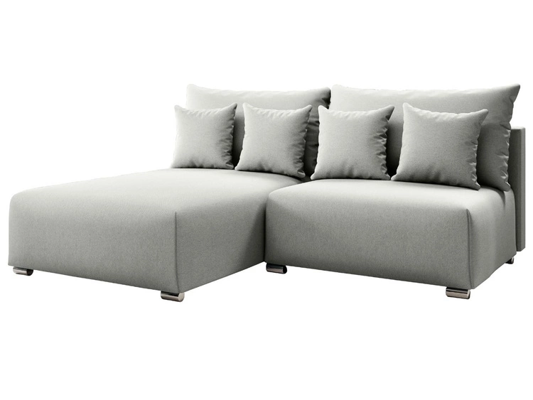 Narożnik L Lewy z funkcją spania i pojemnikiem Ronni Jasny szary