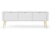 Szafka pod telewizor z drzwiczkami na złotych nogach Viva Biała