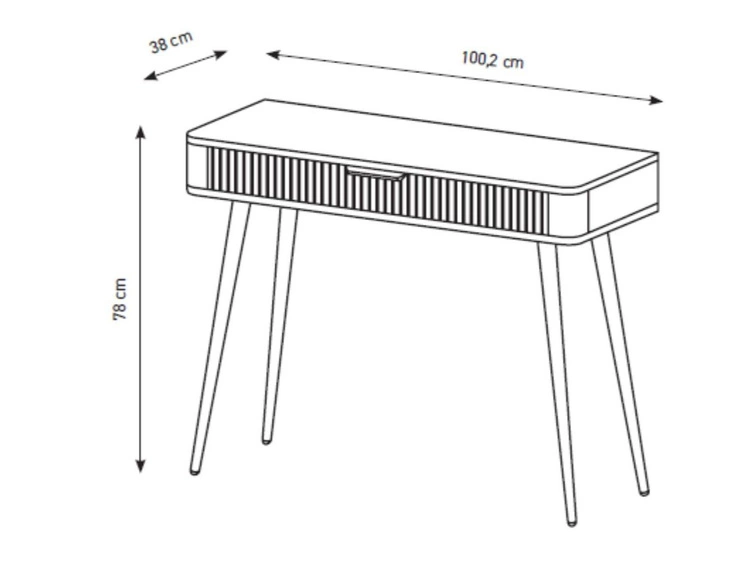 Toaletka z czarnymi metalowymi nogami Latina Czarna