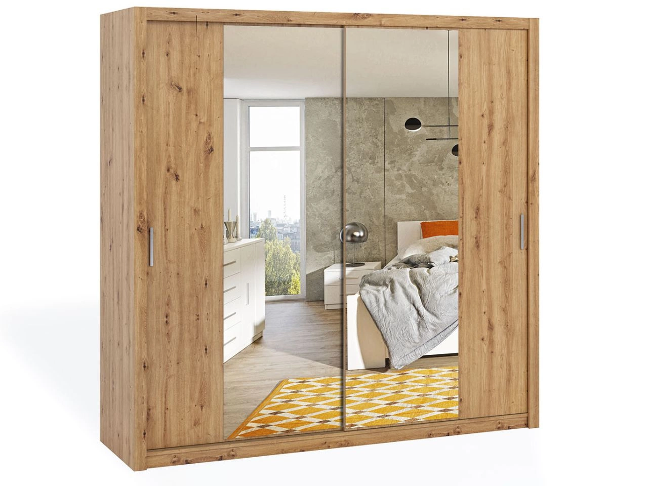 Szafa dwudrzwiowa z drzwiami przesuwnymi 220 Bino Brązowa