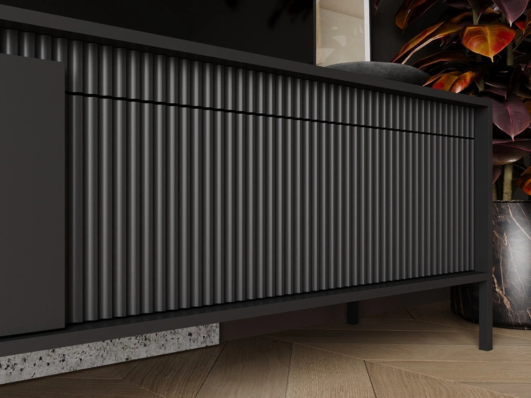 Szafka pod telewizor z drzwiczkami 187 cm Sorano Czarna