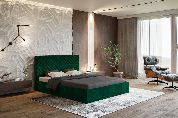 Łóżko tapicerowane 160x200 Loris Zielony