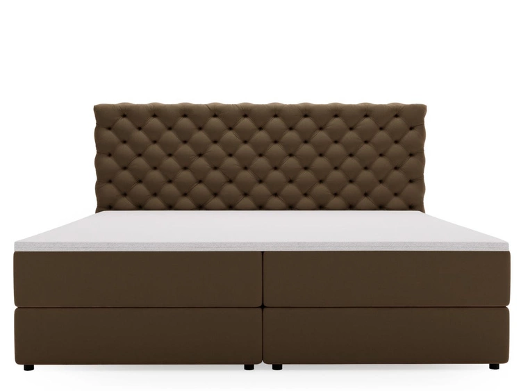Łóżko kontynentalne z pojemnikiem na pościel 180x200 Bergamo brązowe