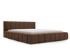 Łóżko tapicerowane z pojemnikiem i stelażem 140x200 Orio Brązowy