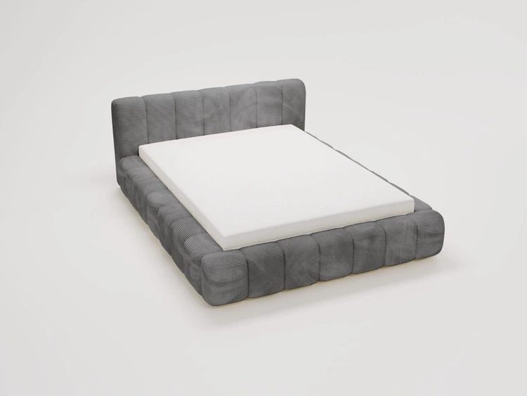 Łóżko tapicerowane z pojemnikiem na pościel 140x200 Ibiza Grafitowe