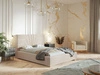 Łóżko tapicerowane z pojemnikiem i stelażem 160x200 Tesis Beżowe