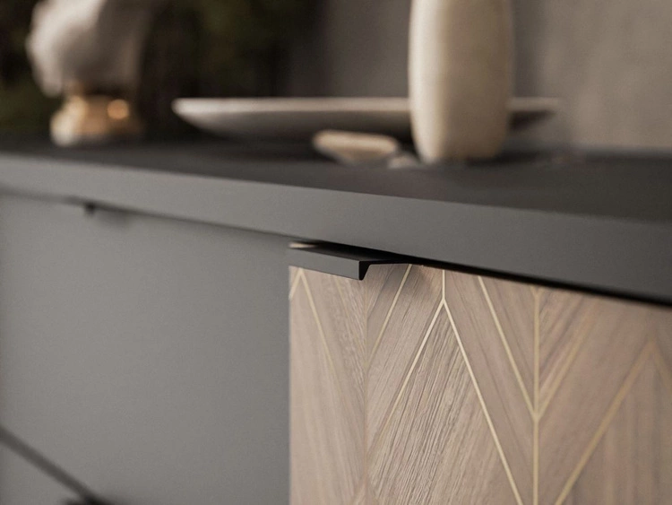 Komoda z drzwiami i szufladami 185 cm Tavio Czarny