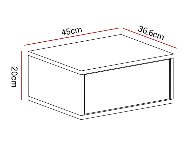 Stolik nocny wiszący z szufladą Brisa biały połysk