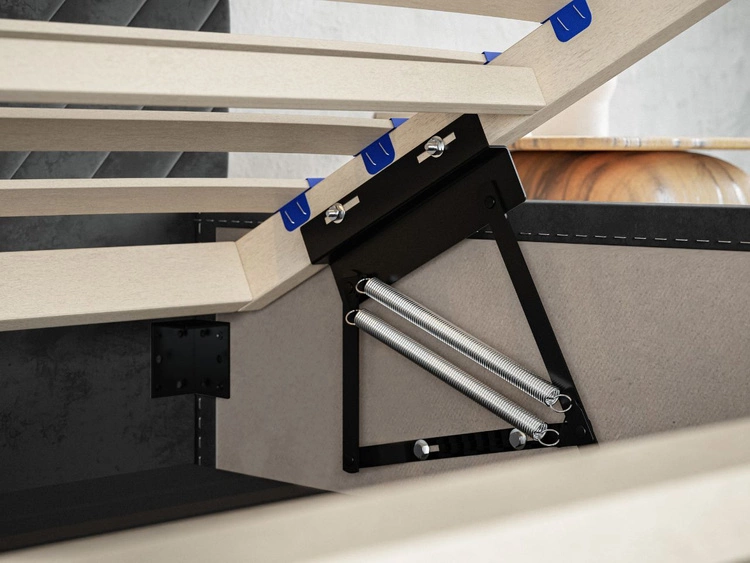 Łóżko tapicerowane z pojemnikiem i stelażem 120x200 Esma Ciemnoniebieskie