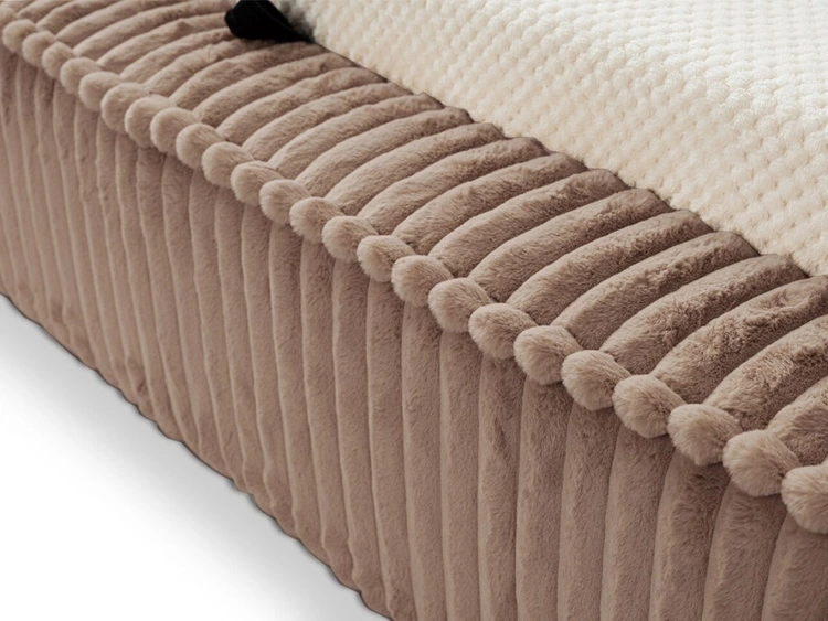 Łóżko tapicerowane z pojemnikiem i stelażem 160x200 Lago Brązowe