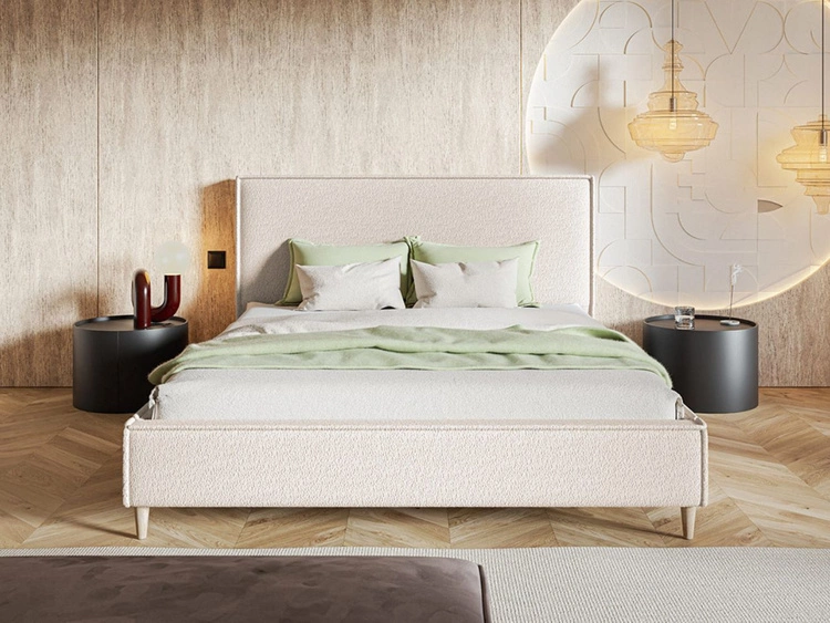 Łóżko tapicerowane ze stelażem 160x200 Grenada Beżowy