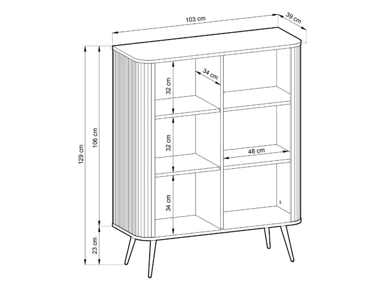 Komoda z drzwiami na złotych nogach Viva Czarna