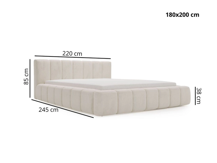 Łóżko tapicerowane z pojemnikiem i stelażem 180x200 Orio Brązowy