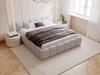 Łóżko tapicerowane z pojemnikiem i stelażem 120x200 Cloud Low szare