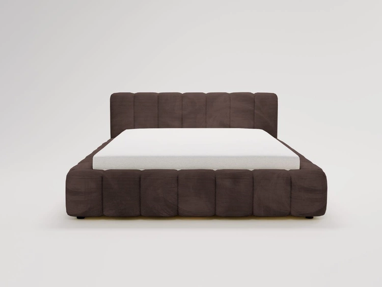 Łóżko tapicerowane z pojemnikiem na pościel 180x200 Ibiza Brązowe