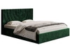 Łóżko tapicerowane z pojemnikiem i stelażem 160x200 Corti Ciemny zielony