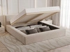 Łóżko tapicerowane z pojemnikiem i stelażem 140x200 Mali Beżowe
