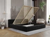 Łóżko tapicerowane z pojemnikiem i stelażem 140x200 Lipari Czarny