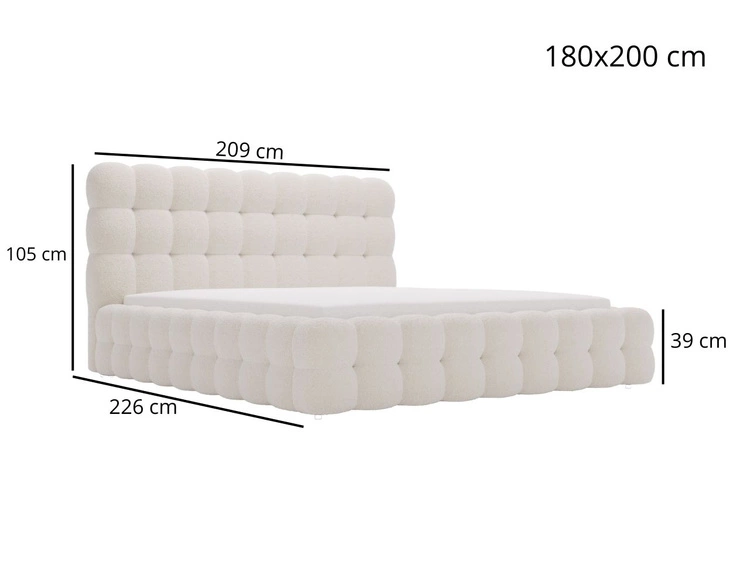 Łóżko tapicerowane z pojemnikiem i stelażem 180x200 Twist Brązowy