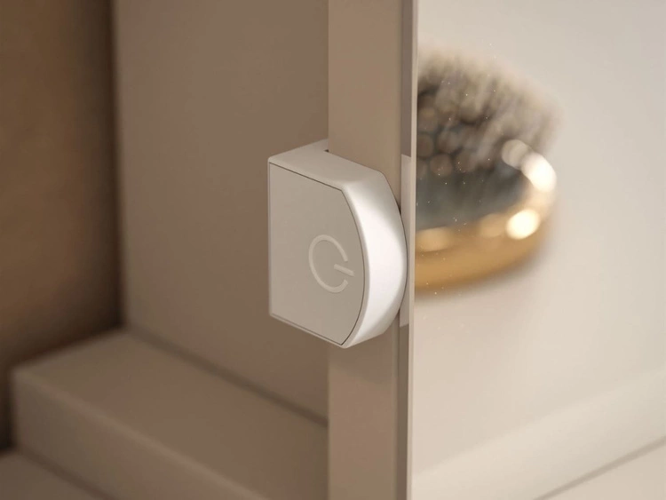 Toaletka szeroka z lustrem, szufladami i oświetleniem LED Melo Elite kaszmir połysk