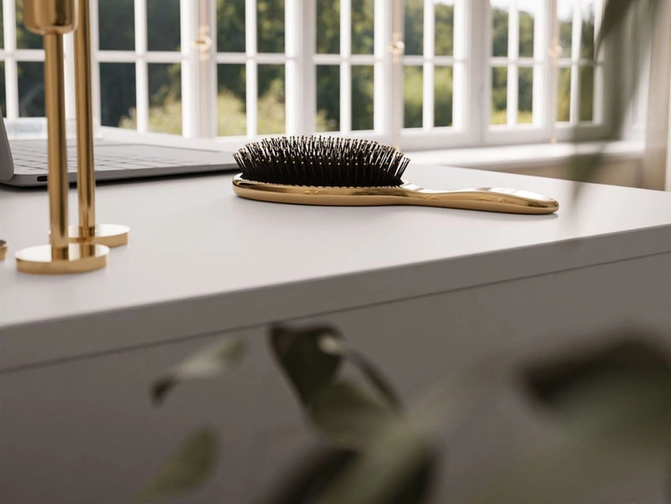 Biurko z pięcioma szufladami Melo biały połysk