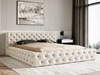 Łóżko tapicerowane z pojemnikiem i stelażem 180x200 cm Palini Beżowe
