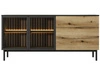 Komoda z drzwiami i szufladami 180 cm Loara Czarna, Dąb Evoke