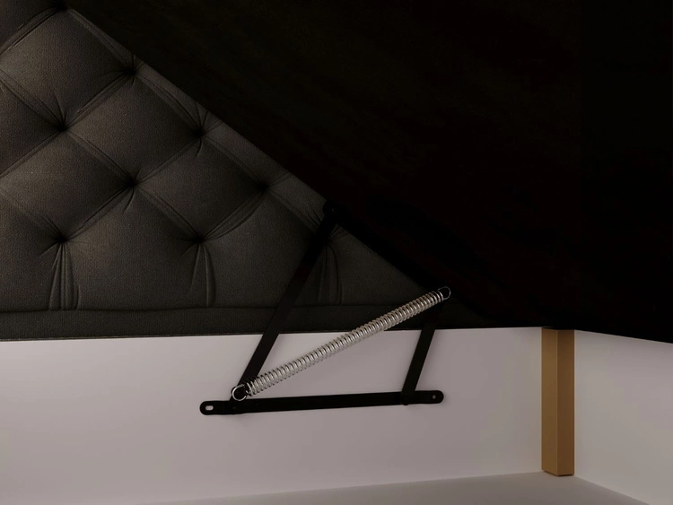 Łóżko kontynentalne z pojemnikiem na pościel 140x200 Bergamo ciemnoszare