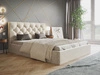 Łóżko tapicerowane z pojemnikiem i stelażem 160x200 Selva Beżowy