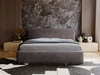 Łóżko tapicerowane z pojemnikiem i stelażem 140x200 cm Monza Ciemnoszare