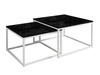 Stolik kawowy na białym stelażu Asumi Czarny Połysk 36x42