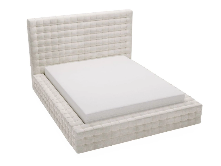 Łóżko tapicerowane z pojemnikiem i stelażem 180x200 Barbados Kremowe