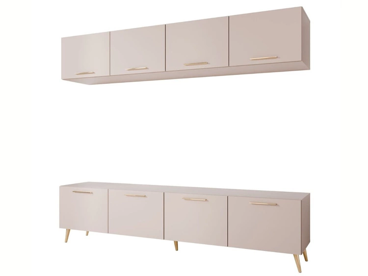 Meblościanka do salonu na złotych nogach Noaé Kaszmir