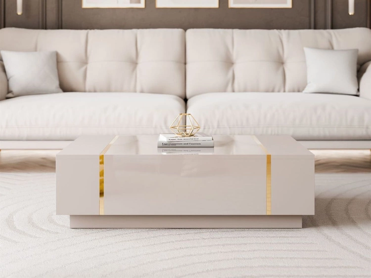 Stolik kawowy w stylu glamour Lunelie kaszmir połysk