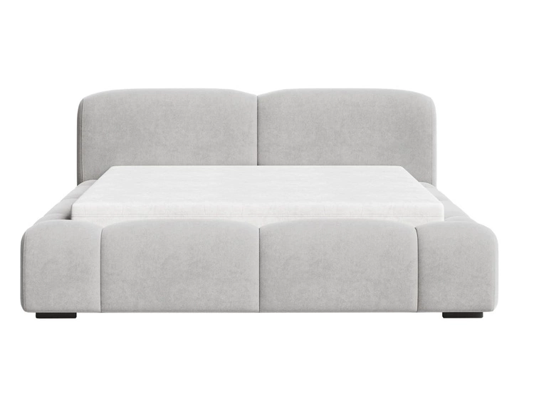 Łóżko tapicerowane z pojemnikiem i stelażem 120x200 Aubi Szare